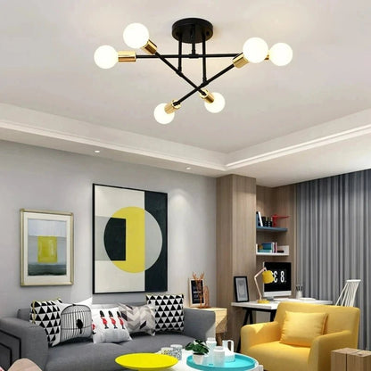 Nordic Minimalist Pendant Light Ceiling Lamp LED Chandelier Suitable for Bedrooms Living Rooms Black Gold Lighting Decoration - Smoothy Home