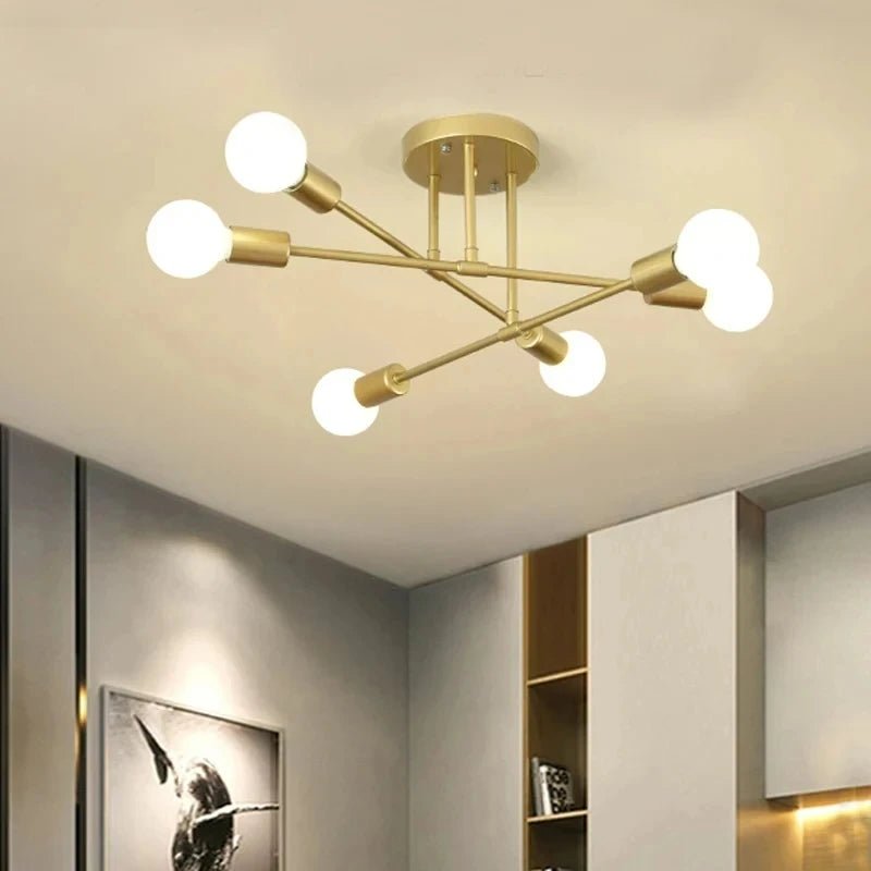 Nordic Minimalist Pendant Light Ceiling Lamp LED Chandelier Suitable for Bedrooms Living Rooms Black Gold Lighting Decoration - Smoothy Home