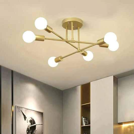 Nordic Minimalist Pendant Light Ceiling Lamp LED Chandelier Suitable for Bedrooms Living Rooms Black Gold Lighting Decoration - Smoothy Home