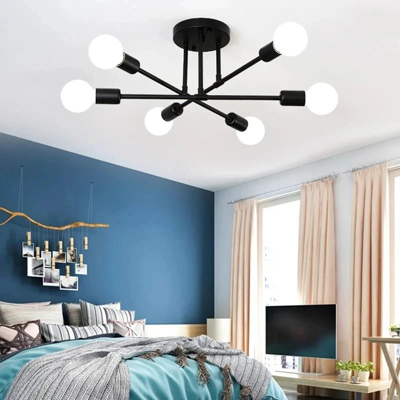 Nordic Minimalist Pendant Light Ceiling Lamp LED Chandelier Suitable for Bedrooms Living Rooms Black Gold Lighting Decoration - Smoothy Home