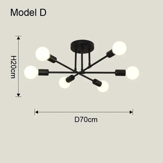 Nordic Minimalist Pendant Light Ceiling Lamp LED Chandelier Suitable for Bedrooms Living Rooms Black Gold Lighting Decoration - Smoothy Home