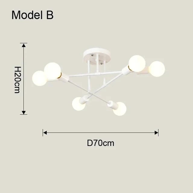 Nordic Minimalist Pendant Light Ceiling Lamp LED Chandelier Suitable for Bedrooms Living Rooms Black Gold Lighting Decoration - Smoothy Home