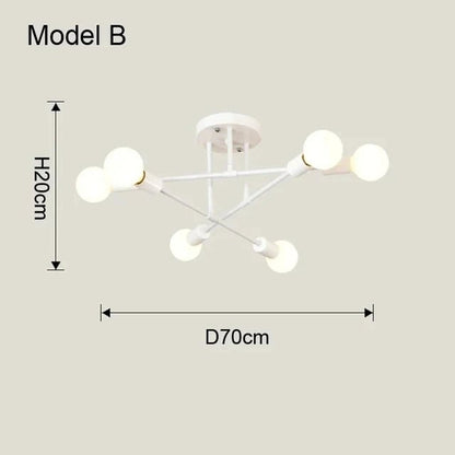 Nordic Minimalist Pendant Light Ceiling Lamp LED Chandelier Suitable for Bedrooms Living Rooms Black Gold Lighting Decoration - Smoothy Home