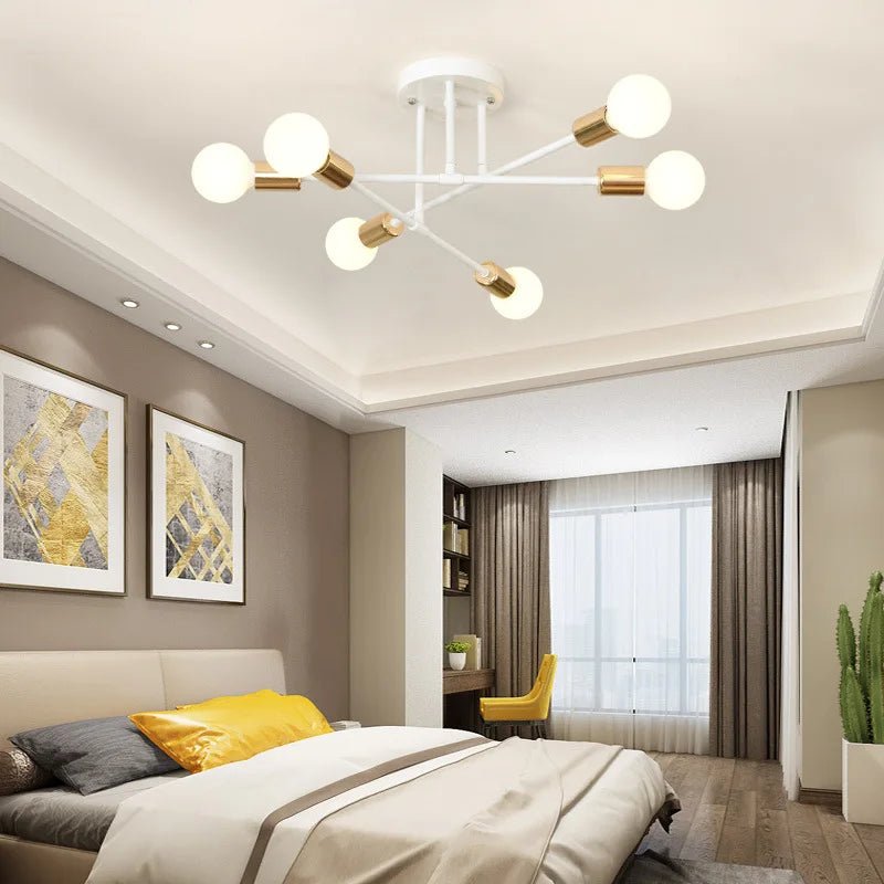 Nordic Minimalist Pendant Light Ceiling Lamp LED Chandelier Suitable for Bedrooms Living Rooms Black Gold Lighting Decoration - Smoothy Home