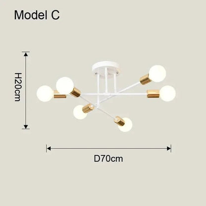 Nordic Minimalist Pendant Light Ceiling Lamp LED Chandelier Suitable for Bedrooms Living Rooms Black Gold Lighting Decoration - Smoothy Home