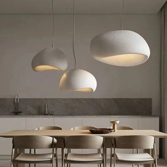 Nordic Minimalist Wabi-Sabi E27 LED Pendant Lights Modern Ceiling Chandelier For Dining Room Bedroom Bar Loft Home Hanging Lamp - Smoothy Home