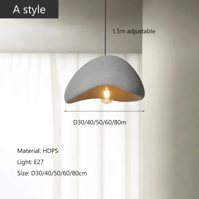 Nordic Minimalist Wabi-Sabi E27 LED Pendant Lights Modern Ceiling Chandelier For Dining Room Bedroom Bar Loft Home Hanging Lamp - Smoothy Home