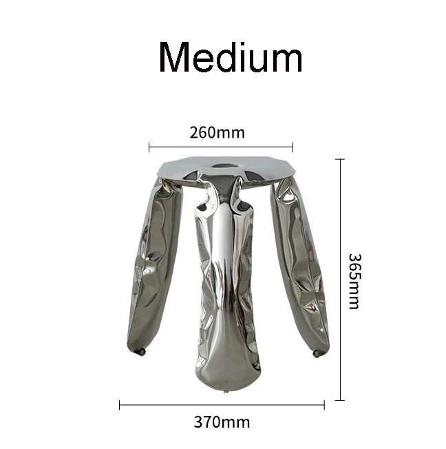 Nordic Modern Classic Stainless Steel Low Stool Plopp Chair Creative Minimalist Footstool - Smoothy Home