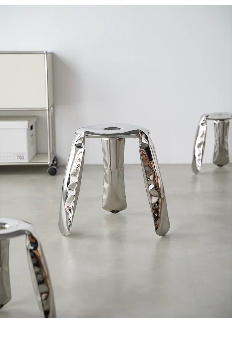 Nordic Modern Classic Stainless Steel Low Stool Plopp Chair Creative Minimalist Footstool - Smoothy Home
