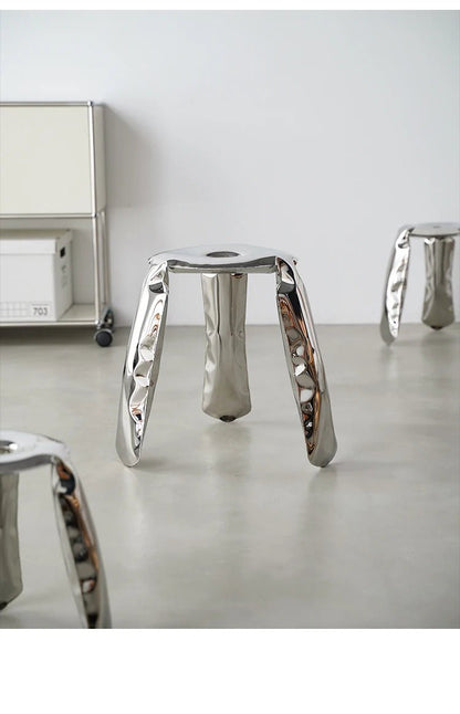 Nordic Modern Classic Stainless Steel Low Stool Plopp Chair Creative Minimalist Footstool - Smoothy Home