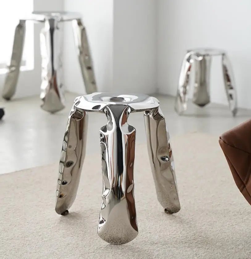 Nordic Modern Classic Stainless Steel Low Stool Plopp Chair Creative Minimalist Footstool - Smoothy Home