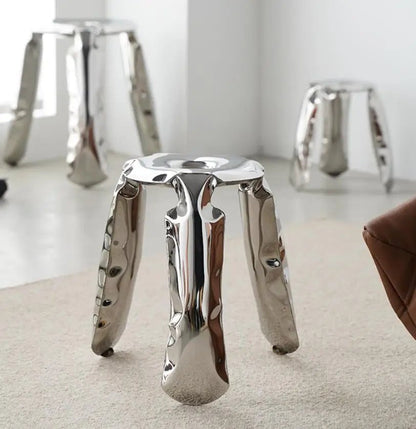 Nordic Modern Classic Stainless Steel Low Stool Plopp Chair Creative Minimalist Footstool - Smoothy Home