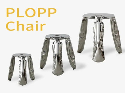 Nordic Modern Classic Stainless Steel Low Stool Plopp Chair Creative Minimalist Footstool - Smoothy Home