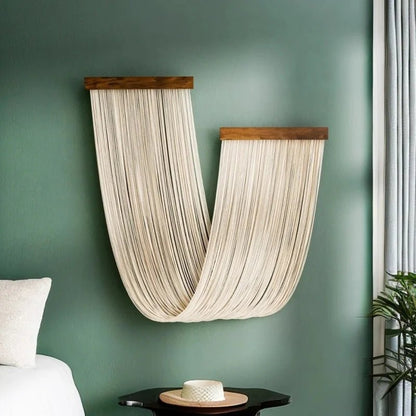 Nordic style Wall Hanging Boho Decor Tassel Hand-Woven Curtain Tapestry Hand-Woven Curtain Tapestry Wall Hanging Pratical - Smoothy Home