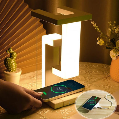 Novelty floating lamp with 10 W detachable wireless charger decorative light for bedroom/office - Smoothy Home