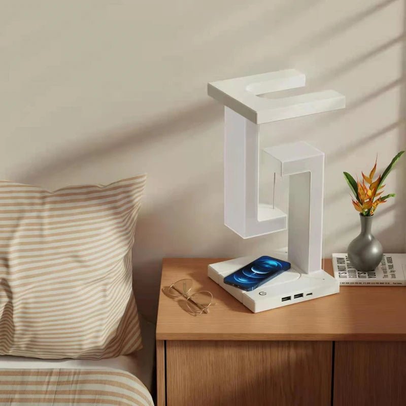 Novelty floating lamp with 10 W detachable wireless charger decorative light for bedroom/office - Smoothy Home