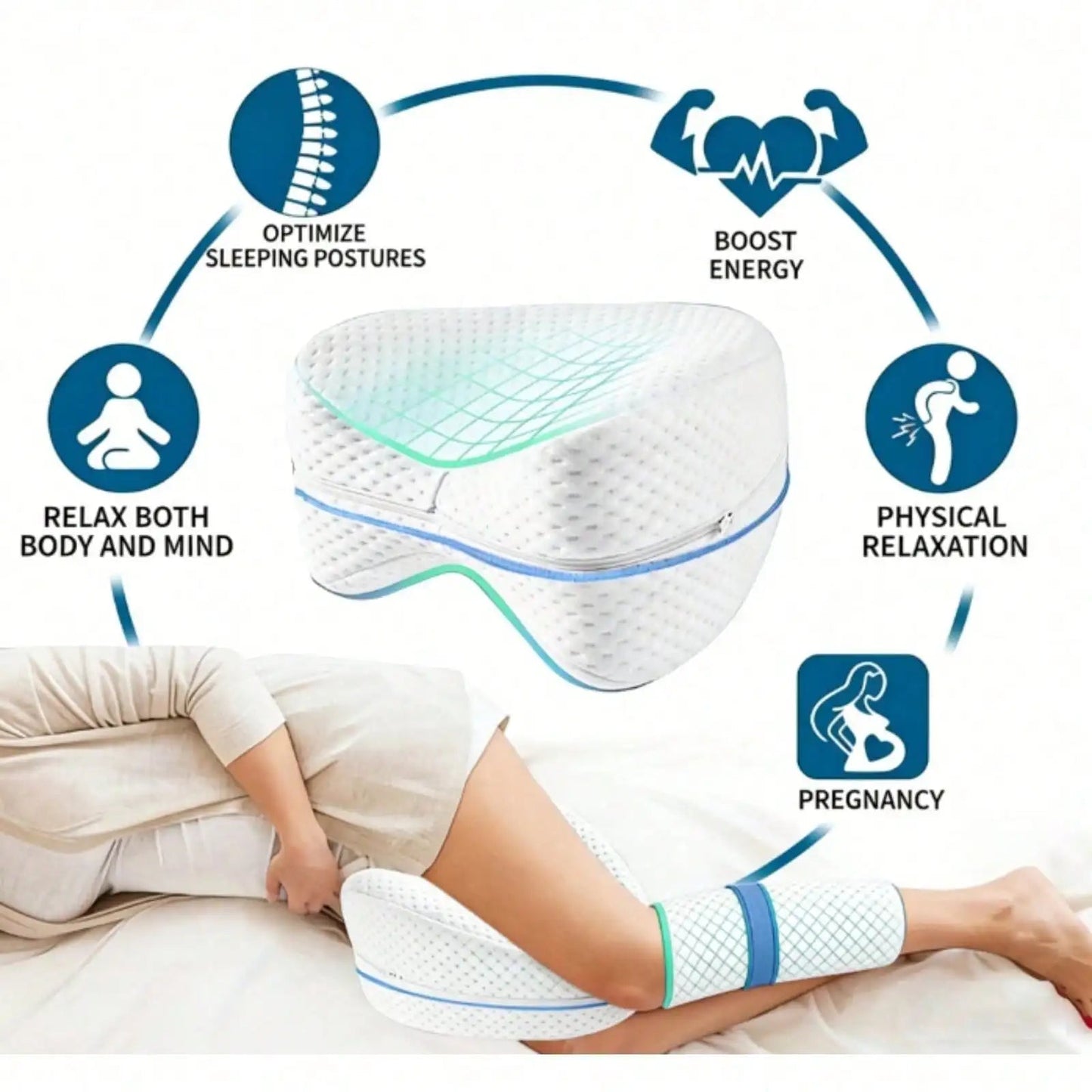 Orthopedic Memory Foam Knee Pillow - Smoothy Home