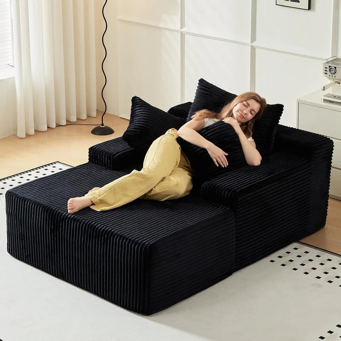 Oversized Corduroy Sofa Bed - Smoothy Home