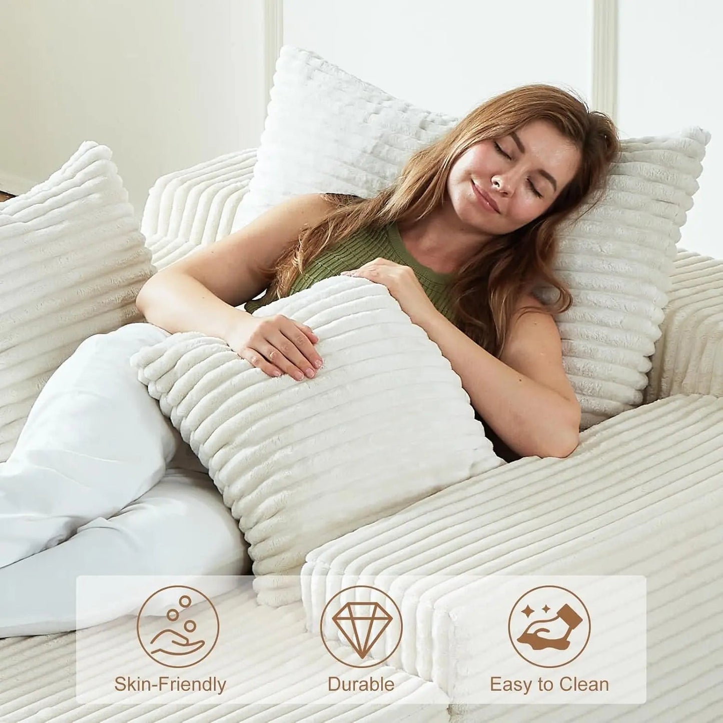 Oversized Corduroy Sofa Bed - Smoothy Home
