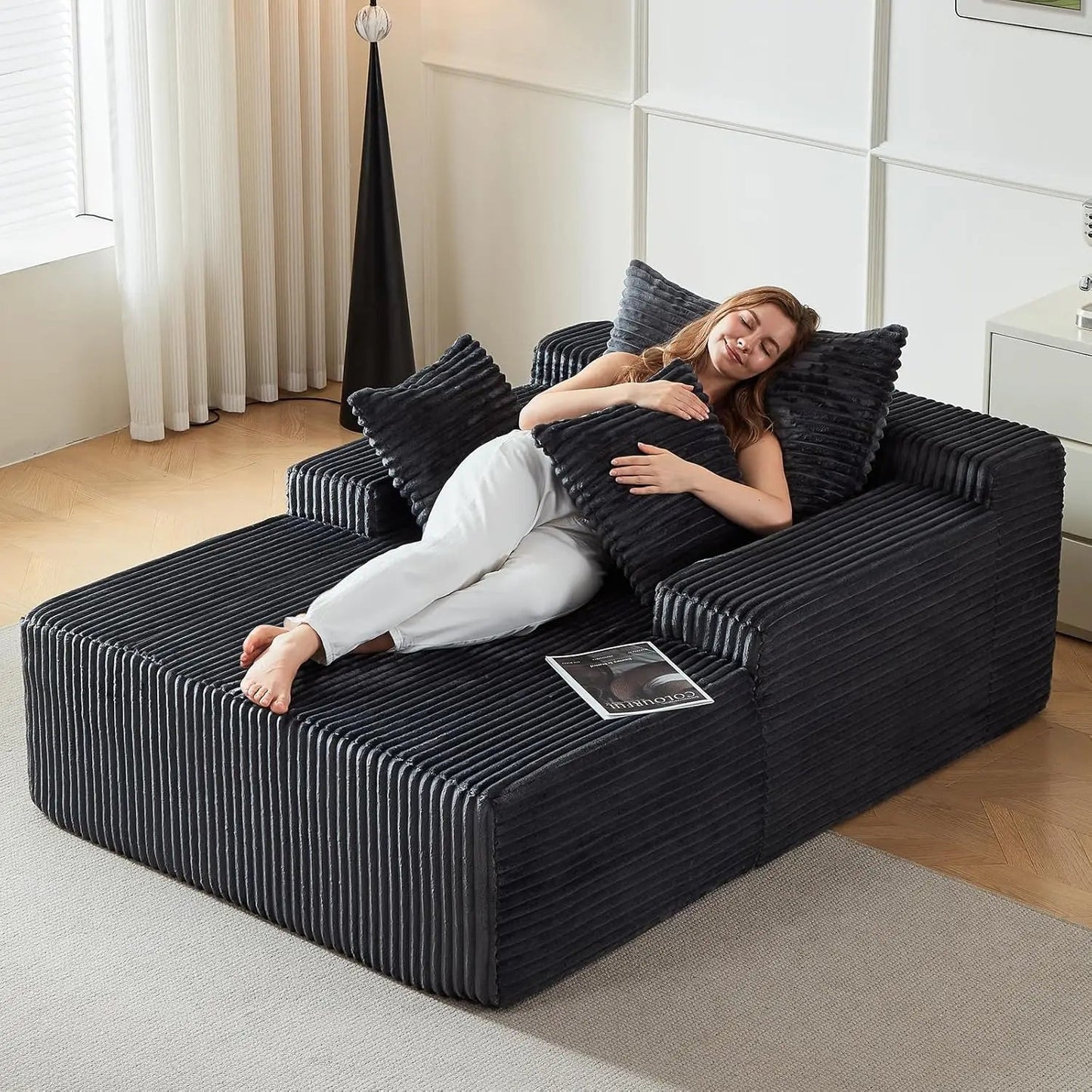 Oversized Corduroy Sofa Bed - Smoothy Home
