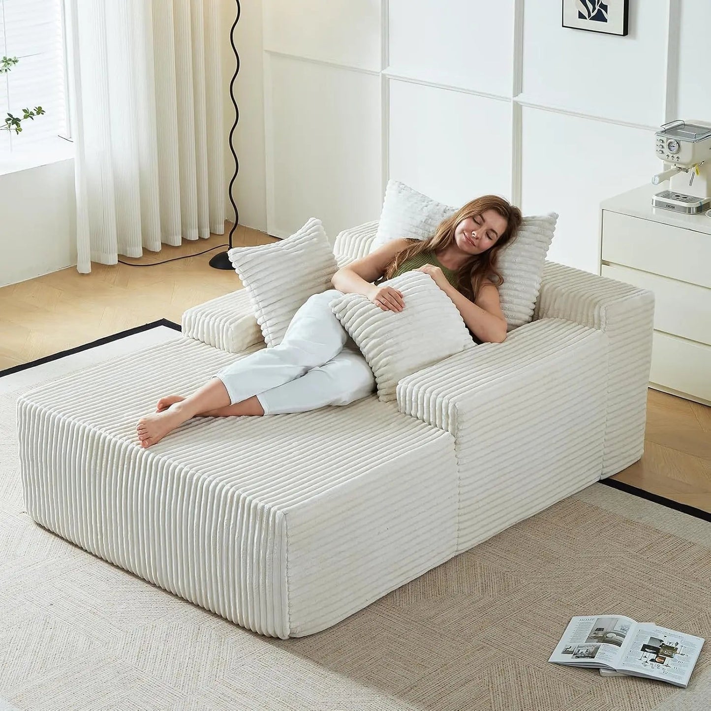 Oversized Corduroy Sofa Bed - Smoothy Home