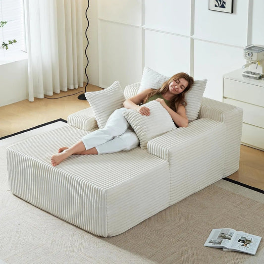 Oversized Corduroy Sofa Bed - Smoothy Home