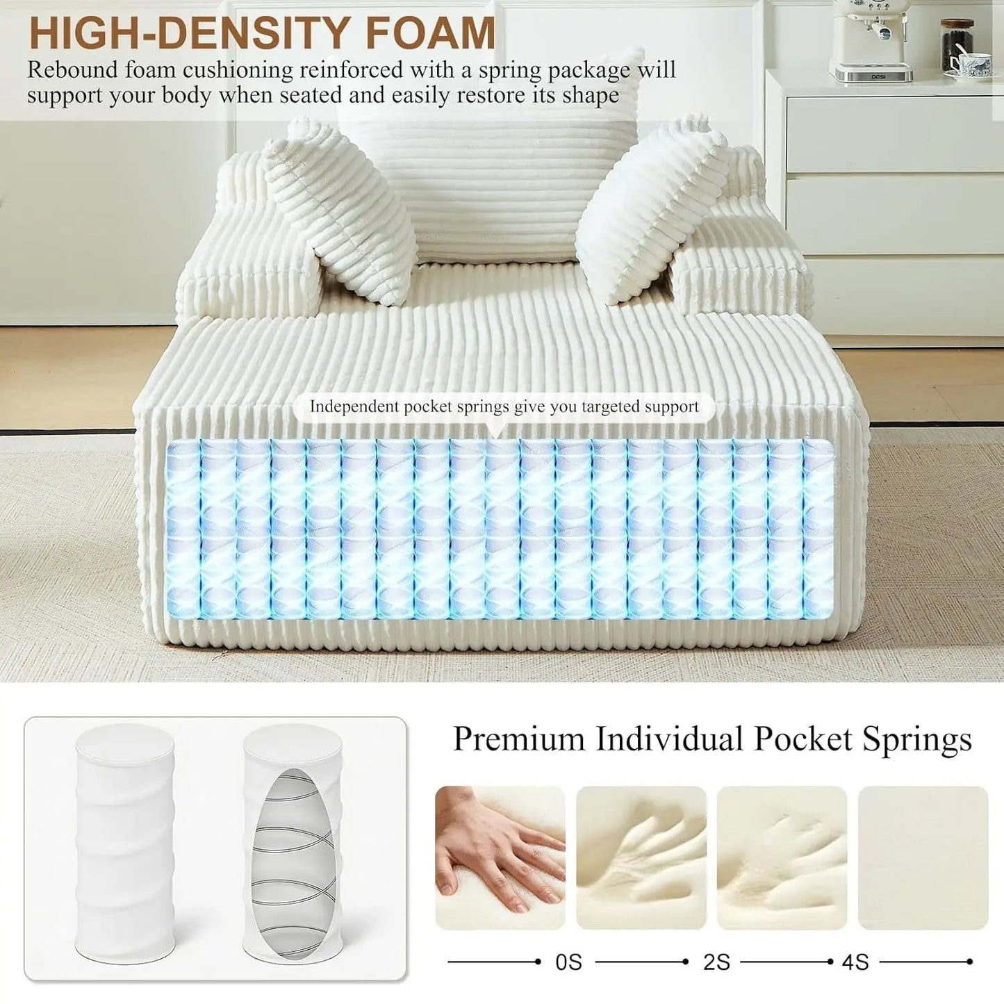 Oversized Corduroy Sofa Bed - Smoothy Home