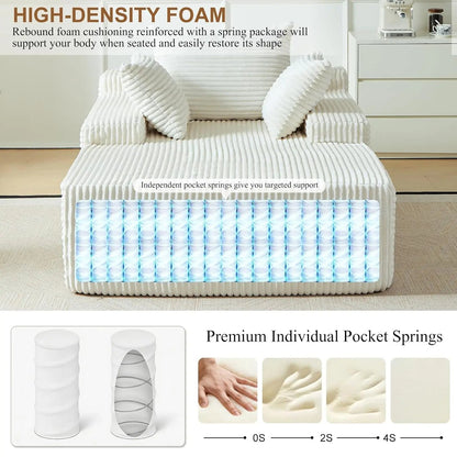 Oversized Corduroy Sofa Bed - Smoothy Home