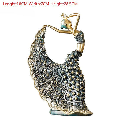 Peacock Dancer Model Luxury Atmosphere Decoration Home Living Room Decoration Ceramic Abstract Sculpture Art Decoration Statue - Smoothy Home