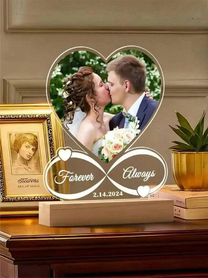 Personalized Anniversary Couples Gifts For Women And Men, Custom Acrylic Heart Picture Frame With Photo, Custom Acrylic Spotify - Smoothy Home