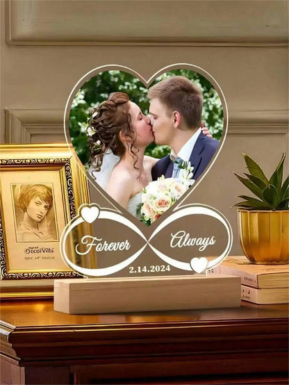 Personalized Anniversary Couples Gifts For Women And Men, Custom Acrylic Heart Picture Frame With Photo, Custom Acrylic Spotify - Smoothy Home