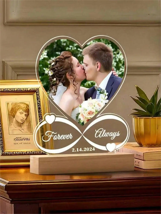 Personalized Anniversary Couples Gifts For Women And Men, Custom Acrylic Heart Picture Frame With Photo, Custom Acrylic Spotify - Smoothy Home