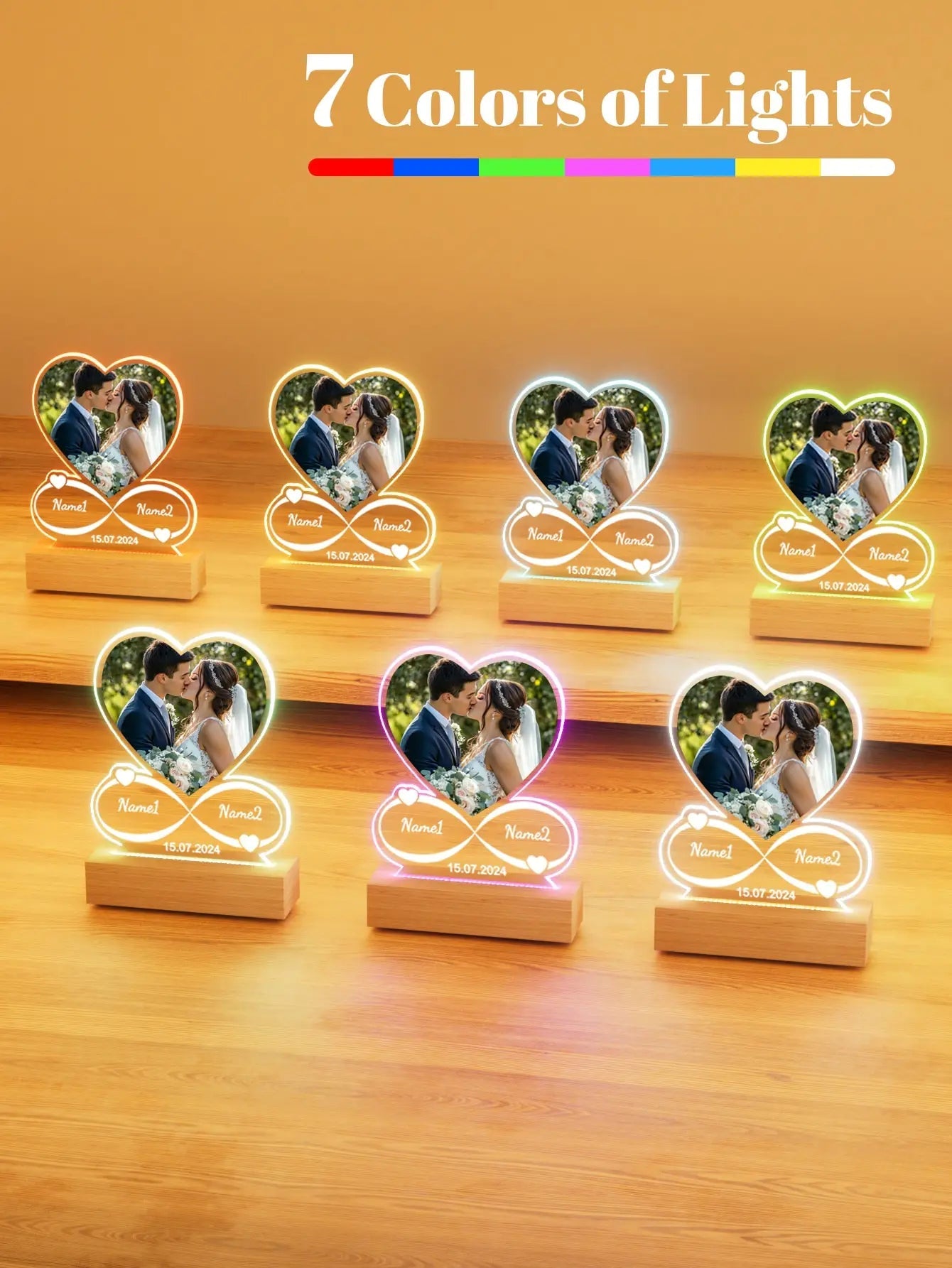 Personalized Anniversary Couples Gifts For Women And Men, Custom Acrylic Heart Picture Frame With Photo, Custom Acrylic Spotify - Smoothy Home