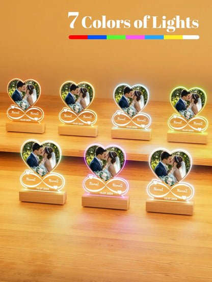 Personalized Anniversary Couples Gifts For Women And Men, Custom Acrylic Heart Picture Frame With Photo, Custom Acrylic Spotify - Smoothy Home