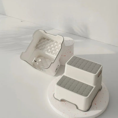 Portable Step Stool Bathroom Anti Slip Two-step Ladder: Suitable for Toilet Training and Sink - Plastic, No Electricity Required - Smoothy Home