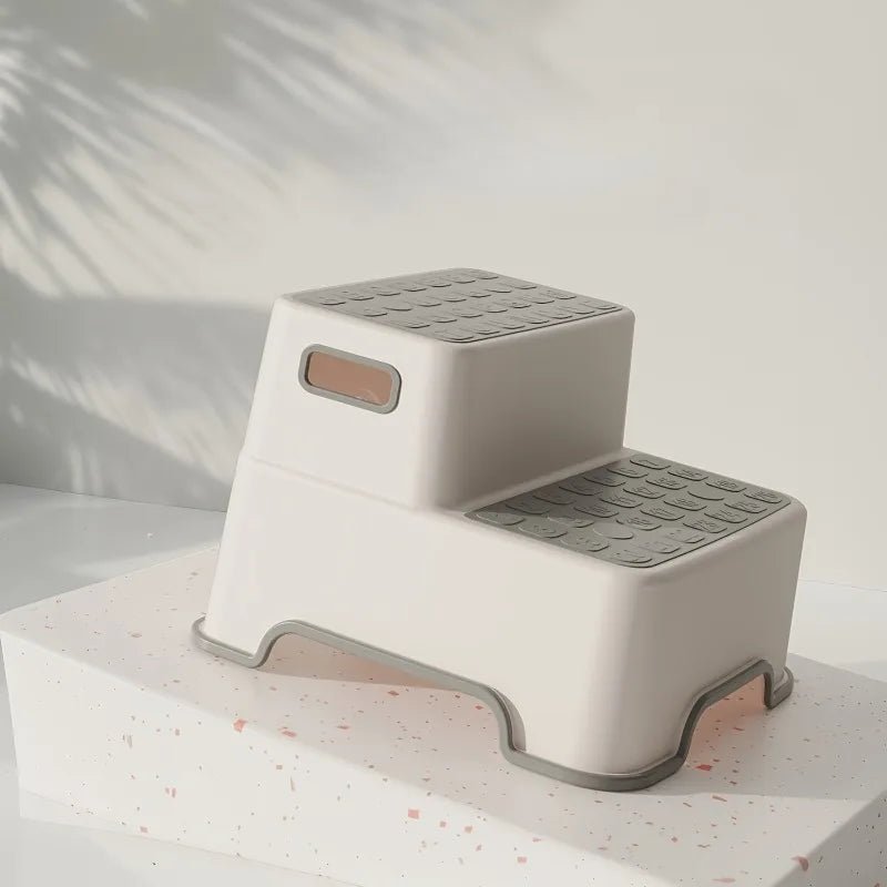 Portable Step Stool Bathroom Anti Slip Two-step Ladder: Suitable for Toilet Training and Sink - Plastic, No Electricity Required - Smoothy Home