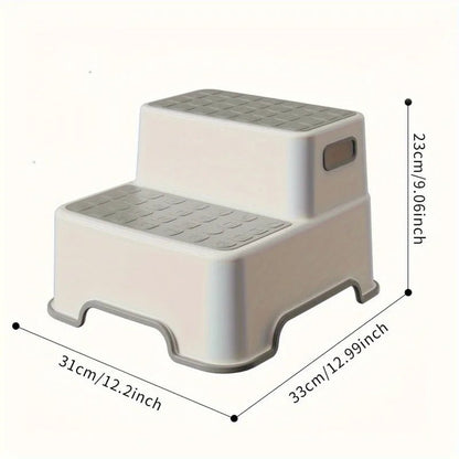 Portable Step Stool Bathroom Anti Slip Two-step Ladder: Suitable for Toilet Training and Sink - Plastic, No Electricity Required - Smoothy Home