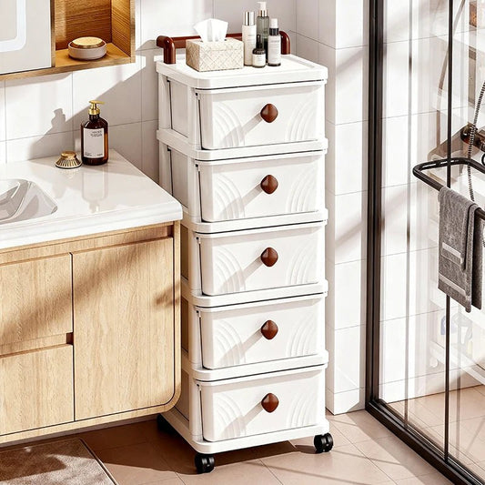 Portable storage cabinet, trolley, drawer-type storage rack, floor-standing living room snack, toy and sundries storage rack - Smoothy Home