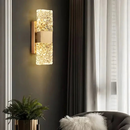 Postmodern Glass Light Luxury Crystal Wall Lamp Living Room Background Wall Aisle Staircase Lamp Simple Bedroom Bedside Lamp - Smoothy Home