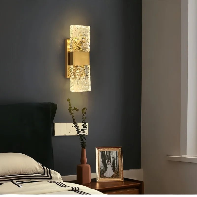 Postmodern Glass Light Luxury Crystal Wall Lamp Living Room Background Wall Aisle Staircase Lamp Simple Bedroom Bedside Lamp - Smoothy Home