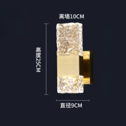 Postmodern Glass Light Luxury Crystal Wall Lamp Living Room Background Wall Aisle Staircase Lamp Simple Bedroom Bedside Lamp - Smoothy Home