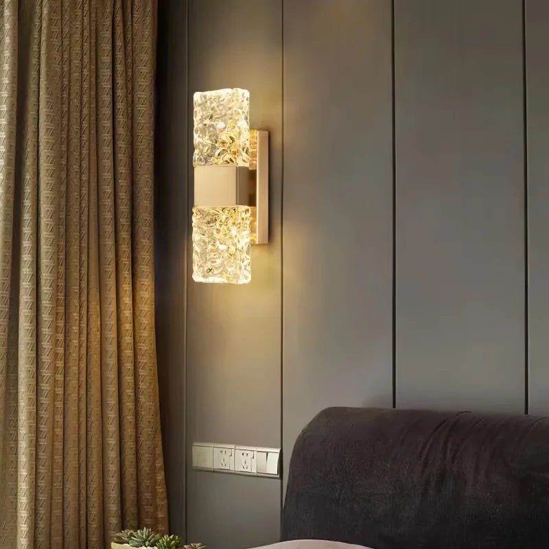 Postmodern Glass Light Luxury Crystal Wall Lamp Living Room Background Wall Aisle Staircase Lamp Simple Bedroom Bedside Lamp - Smoothy Home
