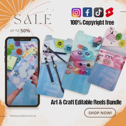 9000+ Viral Art & Craft Reels Bundle | Ready-to-Use DIY Content + Canva Posts | PLR & MRR Rights | Instant Download