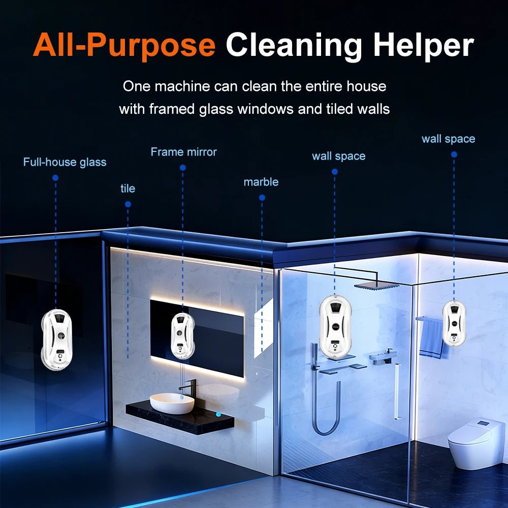 PuRuiKai Household Window Automatic Water Spray Cleaning Robot,With Intelligent Edge Detection System,Robot Glass Cleaner - Smoothy Home