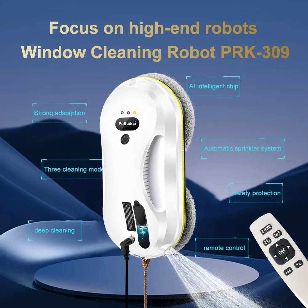PuRuiKai Household Window Automatic Water Spray Cleaning Robot,With Intelligent Edge Detection System,Robot Glass Cleaner - Smoothy Home