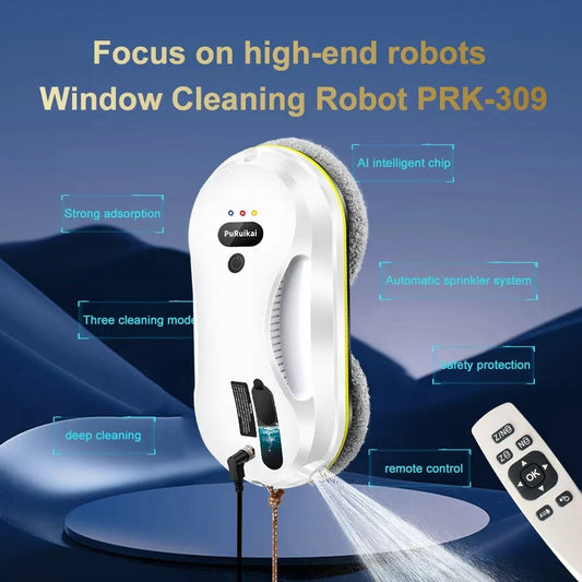 PuRuiKai Household Window Automatic Water Spray Cleaning Robot,With Intelligent Edge Detection System,Robot Glass Cleaner - Smoothy Home