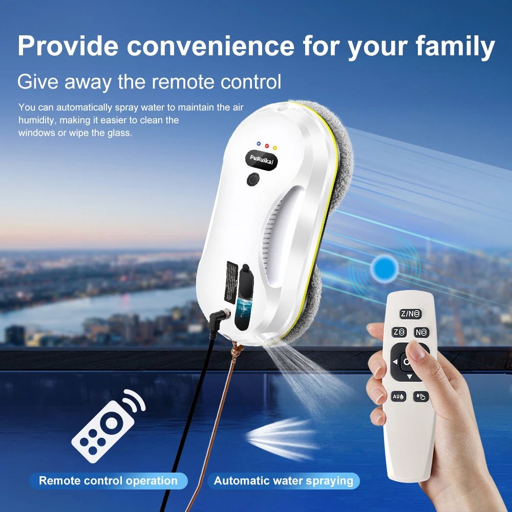 PuRuiKai Household Window Automatic Water Spray Cleaning Robot,With Intelligent Edge Detection System,Robot Glass Cleaner - Smoothy Home