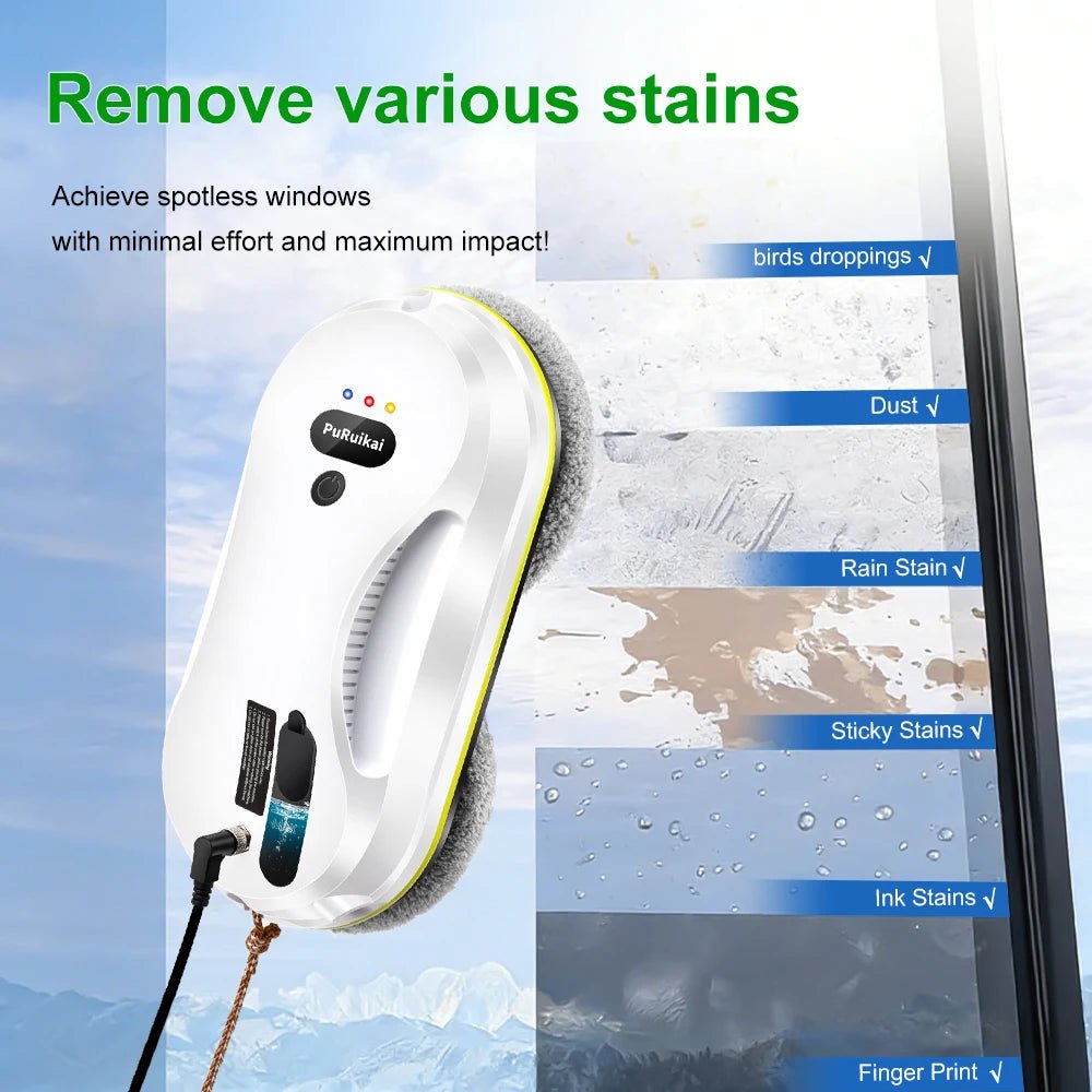 PuRuiKai Household Window Automatic Water Spray Cleaning Robot,With Intelligent Edge Detection System,Robot Glass Cleaner - Smoothy Home