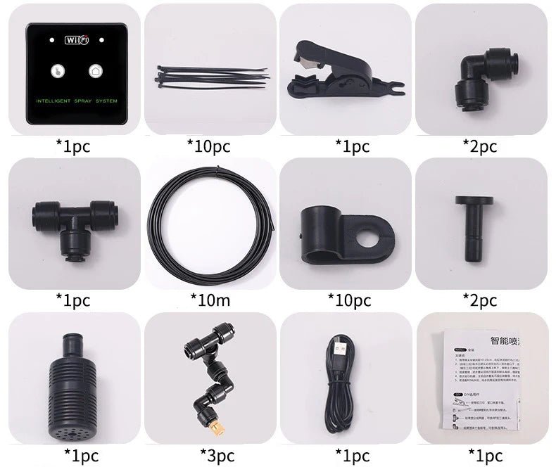 Rainforest Sprayer WiFi Control Automatic Mist Rainforest Timing Spray System Kit Irrigation Timer Reptile Sprayer Humidifier - Smoothy Home