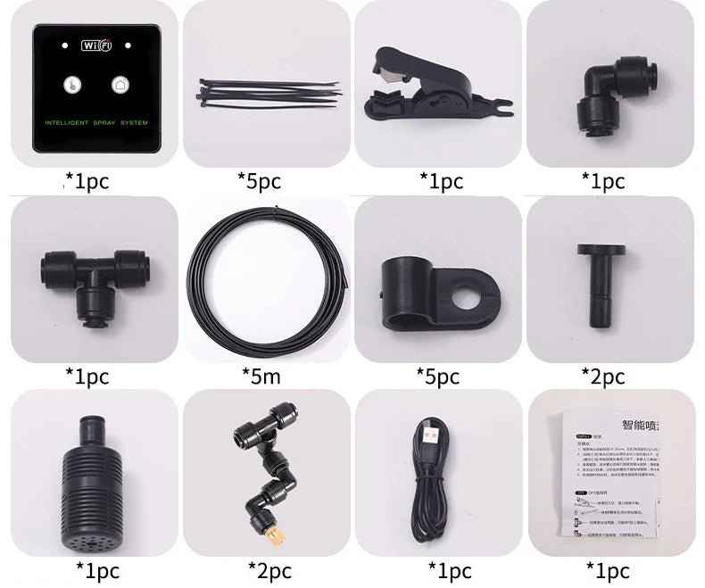 Rainforest Sprayer WiFi Control Automatic Mist Rainforest Timing Spray System Kit Irrigation Timer Reptile Sprayer Humidifier - Smoothy Home